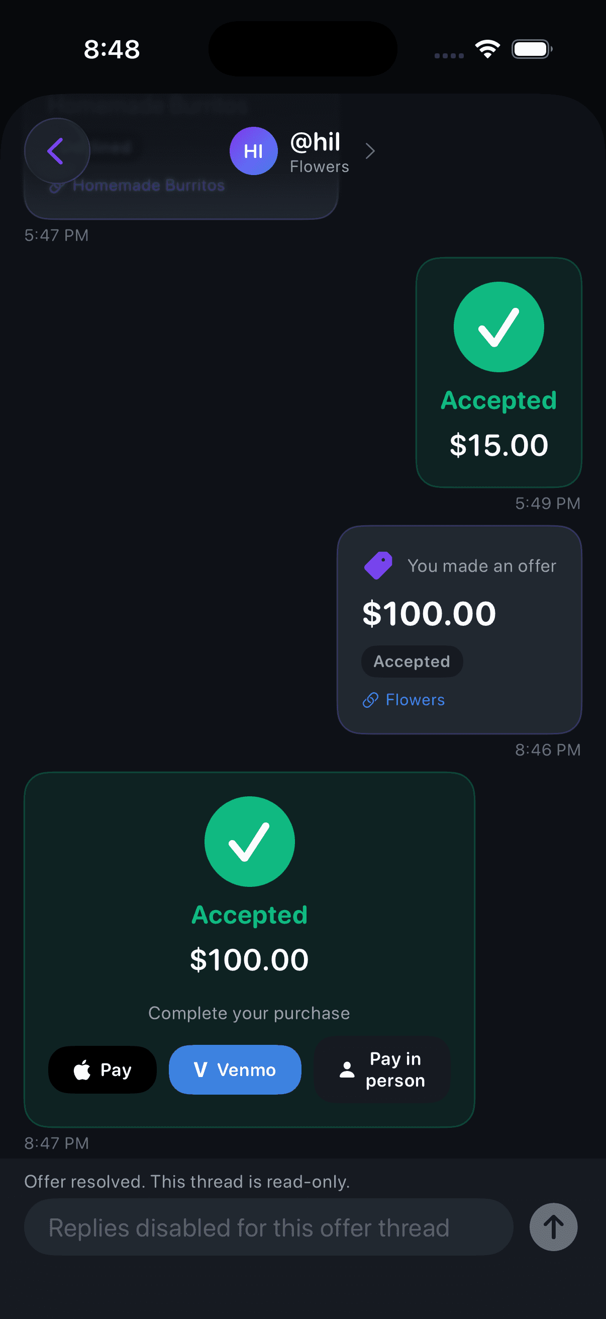 Messages dark mode