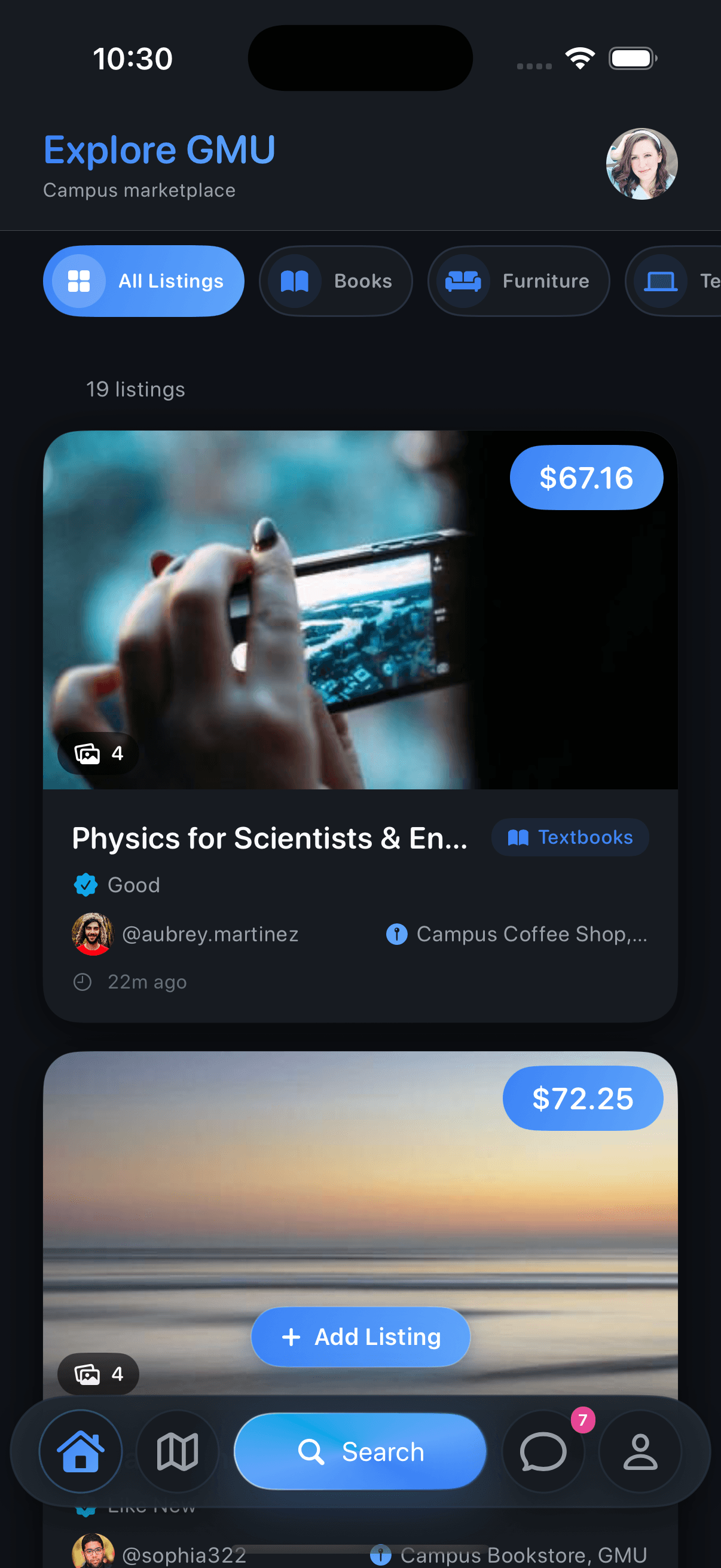 Home Feed dark mode