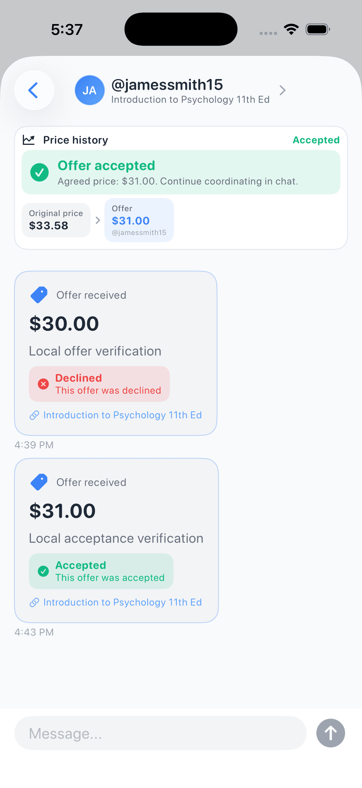 Offer Tracking light mode